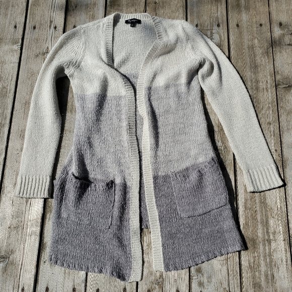 Lily Morgan Grey Cream Knit Cardigan - Picture 1 of 5